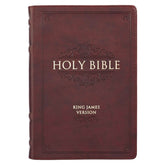 KJV Burgundy Faux Leather Large Print Thinline Bible with Thumb Index
