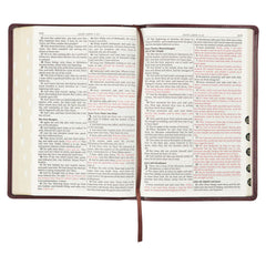 KJV Burgundy Faux Leather Large Print Thinline Bible with Thumb Index