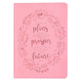 I Know the Plans Pink Slimline Faux Leather Journal - Jeremiah 29:11