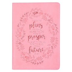 I Know the Plans Pink Slimline Faux Leather Journal - Jeremiah 29:11