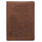 Eagle Soar Brown Faux Leather Journal with Zip Closure