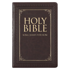 KJV Dark Brown Faux Leather Large Print Thinline Thumb Index Bible