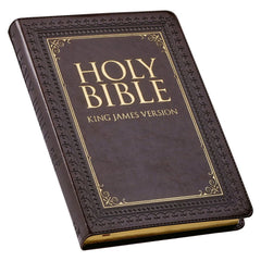KJV Dark Brown Faux Leather Large Print Thinline Thumb Index Bible