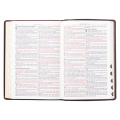 KJV Dark Brown Faux Leather Large Print Thinline Thumb Index Bible