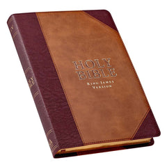 KJV Two-tone Brown Faux Leather Large Print Thinline Bible