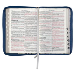 KJV Blue Floral Thinline Zippered Bible