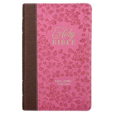 KJV Brown and Berry Pink Faux Leather Giant Print Standard-size Thumb Index Bible