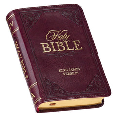 KJV Burgundy Faux Leather Pocket Bible
