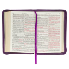 KJV Iris Purple Faux Leather Compact Bible with Zipper