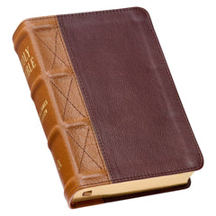 KJV Saddle Tan and Butterscotch Large Print Compact Bible