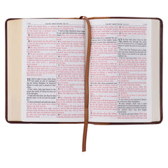 KJV Saddle Tan and Butterscotch Large Print Compact Bible