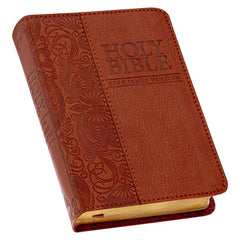 KJV Toffee Brown Faux Leather Pocket Bible