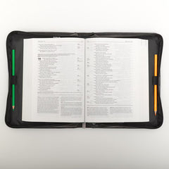 I Will Strengthen Black & Brown Faux Leather Bible Cover - Medium