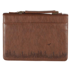 Wings Like Eagles Brown Faux Leather Bible Cover - Medium