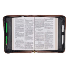 Wings Like Eagles Brown Faux Leather Bible Cover - Medium