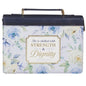 Strength & Dignity Blue Rose Bible Cover - Medium