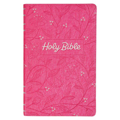 KJV Pearlized Cherry Pink Faux Leather Gift Edition Bible