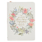 A Sweet Friendship Bright Floral Wreath Faux Leather Classic Journal with Zipper Closure - Proverbs