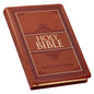KJV Saddle Tan Faux Leather Large Print Thinline Bible with Thumb Index