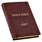 KJV Burgundy Faux Leather Large Print Thinline Bible with Thumb Index