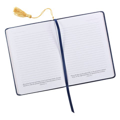 For I Know the Plans Handy-sized Faux Leather Journal in Navy - Jeremiah 29:11