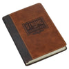 Strong and Courageous Espresso and Saddle Tan Faux Leather Journal