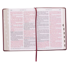 KJV Burgundy Faux Leather Super Giant Print Bible with Thumb Index