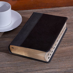 KJV Two-tone Black Faux Leather Giant Print Standard-size Bible with Thumb Index