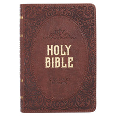 KJV Chestnut Brown Faux Leather Compact Bible
