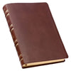 KJV Saddle Tan Full Grain Leather Giant Print Bible with Thumb