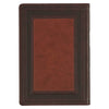 KJV Burgundy and Saddle Tan Faux Leather Large Print Study Bible with Thumb
