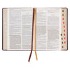 KJV Burgundy and Saddle Tan Faux Leather Large Print Study Bible with Thumb