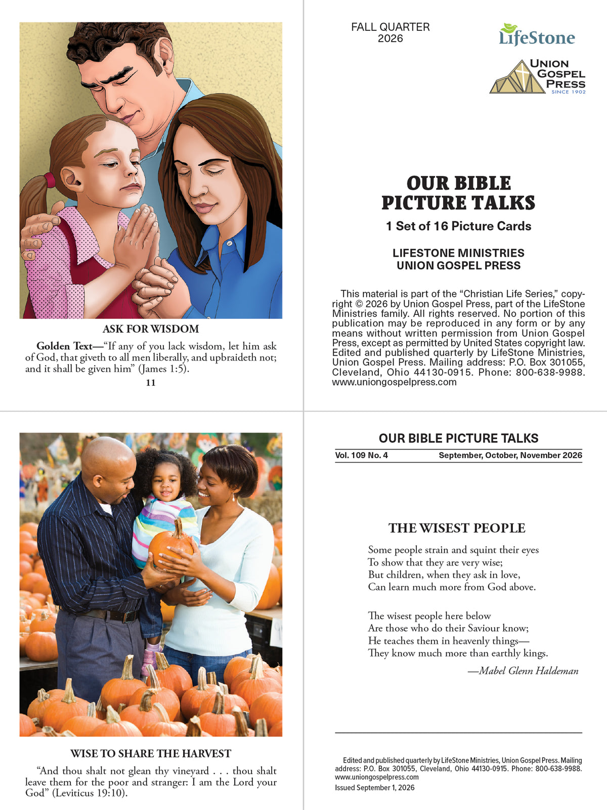 Our BIBLE PICTURE TALKS FALL Quarter 2026