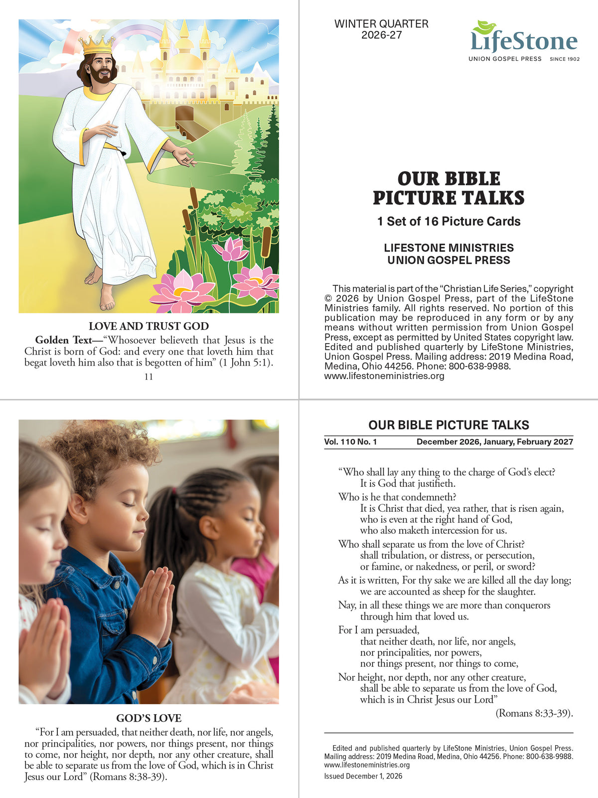 Our BIBLE PICTURE TALKS WINTER Quarter 2026-27