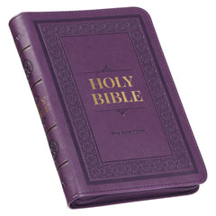 KJV Iris Purple Faux Leather Compact Bible with Zipper
